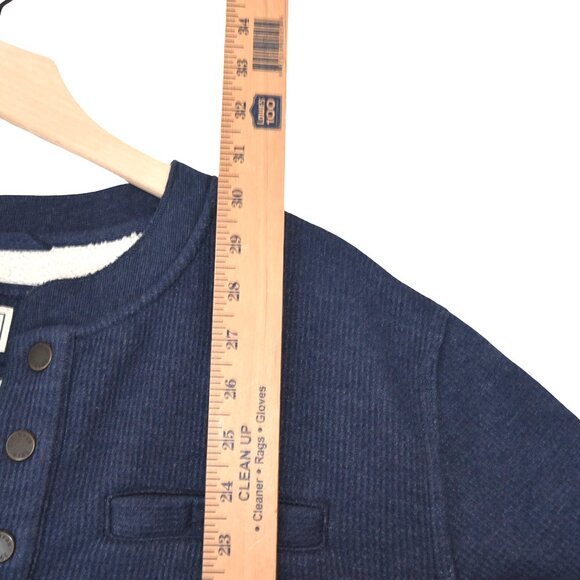 L.L. Bean Henley LG Navy Sherpa Fleece Outdoors Layering Cozy - Picture 7 of 7